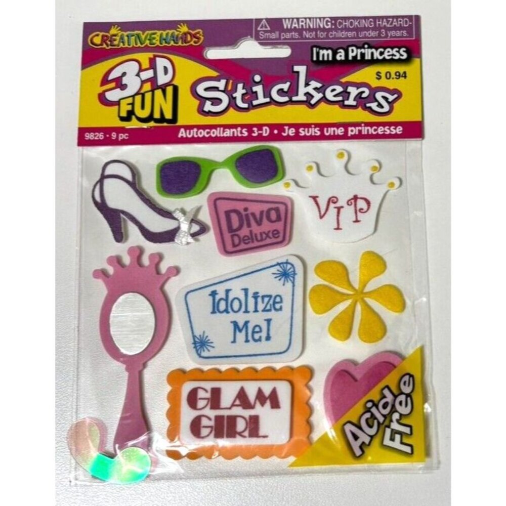 Creative Hands Foam 3D Stickers Princess Power Diva Glam Girl Idolize Me